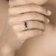 Bague en or blanc 14K avec saphir bleu et diamants de 1,08 carat