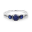 Bague en or blanc 14K avec saphir bleu et diamants de 1,08 carat