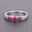 1.02 Carat Genuine Ruby and White Diamond 14K White Gold Ring
