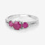 1.02 Carat Genuine Ruby and White Diamond 14K White Gold Ring