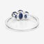 0.98 Carat Blue Sapphire and White Diamond 14K White Gold Ring