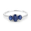 0.98 Carat Blue Sapphire and White Diamond 14K White Gold Ring