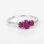 1.02 Carat Ruby and White Diamond 14K White Gold Engagement Ring