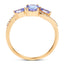 0.70 Carat Genuine Tanzanite and White Diamond 14K Yellow Gold Ring