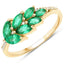 0.68 Carat Zambian Emerald & Diamond 14K Yellow Gold Engagement Ring