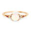 Anillo de 14K de Ópalo, Turmalina Rosa y Diamante de 0.57 Quilates