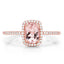 0.82 Carat Morganite and Diamond 14K Rose Gold Engagement Ring