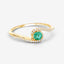 0.33 Carat Genuine Zambian Emerald and Diamond 14K Gold Ring
