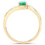 0.33 Carat Genuine Zambian Emerald and Diamond 14K Gold Ring