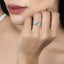 Bague de fiançailles en or blanc 14K avec émeraude zambienne de 0,51 carat et diamants
