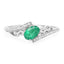 Bague de fiançailles en or blanc 14K avec émeraude zambienne de 0,51 carat et diamants