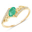 0.51 Carat Zambian Emerald & Diamond 14K Yellow Gold Engagement Ring