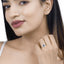 Anillo de Compromiso de Zafiro Azul y Diamante de 0.72 Quilates en Oro Blanco de 14K
