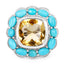9.26 Carat Genuine Citrine and Turquoise Sterling Silver Ring