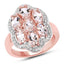 Anillo de Compromiso de Morganita y Diamantes de 3.06 Quilates en Plata Esterlina