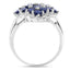 Bague en Argent Sterling avec Saphir Bleu de 3,48 Carats et Zircon Blanc