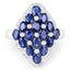 Bague en Argent Sterling avec Saphir Bleu de 3,48 Carats et Zircon Blanc