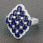 Bague en Argent Sterling avec Saphir Bleu de 3,48 Carats et Zircon Blanc