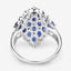 Bague en Argent Sterling avec Saphir Bleu de 3,48 Carats et Zircon Blanc