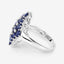 Bague en Argent Sterling avec Saphir Bleu de 3,48 Carats et Zircon Blanc