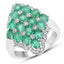 Anillo de plata esterlina con esmeralda de Zambia de 2.68 quilates y zirconia blanca