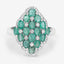 Anillo de plata esterlina con esmeralda de Zambia de 2.68 quilates y zirconia blanca