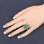 Anillo de plata esterlina con esmeralda de Zambia de 2.68 quilates y zirconia blanca