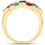 1.63 Carat Ruby, Blue Sapphire & Emerald Sterling Silver Ring