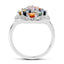 2.63 Carat Multi Sapphire & Sterling Silver Engagement Ring