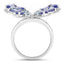 Bague en Tanzanite et Topaze Bleue Suisse de 3,60 Carats en Argent Sterling