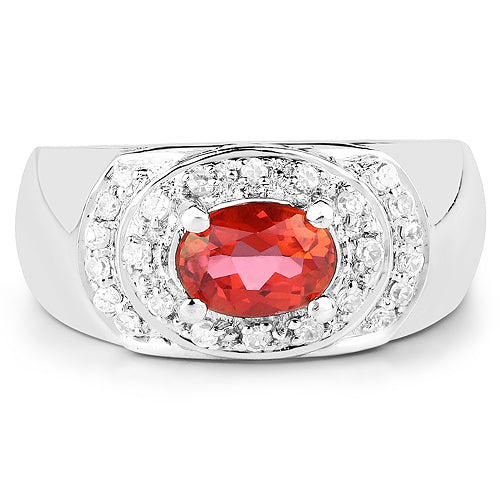 1.37 Carat Genuine Pink Topaz & White Cubic Zirconia Ring