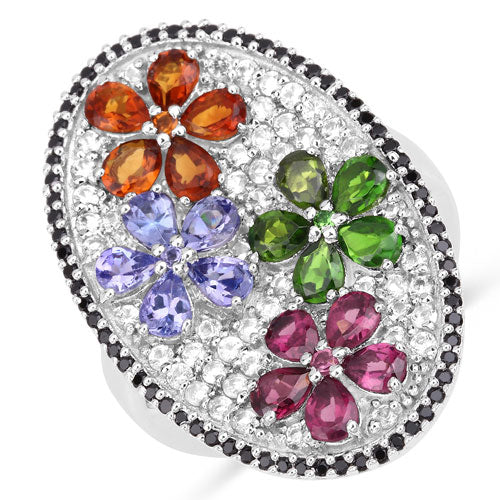 5.01 Carat Multi-Stone .925 Sterling Silver Engagement Ring