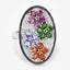 5.01 Carat Multi-Stone .925 Sterling Silver Engagement Ring