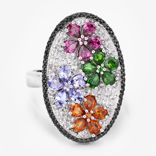 5.01 Carat Multi-Stone .925 Sterling Silver Engagement Ring