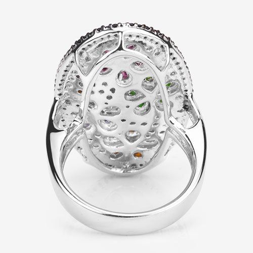 5.01 Carat Multi-Stone .925 Sterling Silver Engagement Ring