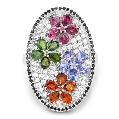 5.01 Carat Multi-Stone .925 Sterling Silver Engagement Ring
