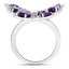 4.32 Carat Genuine Amethyst Sterling Silver Engagement Ring