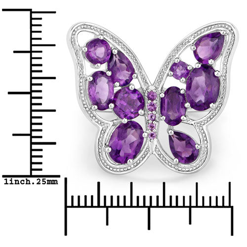 4.32 Carat Genuine Amethyst Sterling Silver Engagement Ring