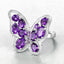 4.32 Carat Genuine Amethyst Sterling Silver Engagement Ring