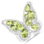 Bague en argent sterling de 4,61 carats en péridot et topaze blanche
