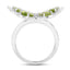 Bague en argent sterling de 4,61 carats en péridot et topaze blanche