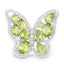 Bague en argent sterling de 4,61 carats en péridot et topaze blanche