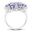 2.00 Carat Genuine Tanzanite and White Zircon Sterling Silver Ring