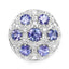 2.00 Carat Genuine Tanzanite and White Zircon Sterling Silver Ring