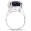 Bague en argent sterling avec améthyste véritable de 10,44 carats et topaze blanche