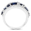 Bague en Argent Sterling avec Saphir Bleu de 3,61 Carats et Zircon Blanc