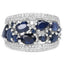 Bague en Argent Sterling avec Saphir Bleu de 3,61 Carats et Zircon Blanc