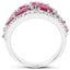 3.89 Carat Genuine Ruby and White Zircon Sterling Silver Ring