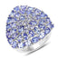 5.93 Carat Genuine Tanzanite Cluster Ring in Sterling Silver