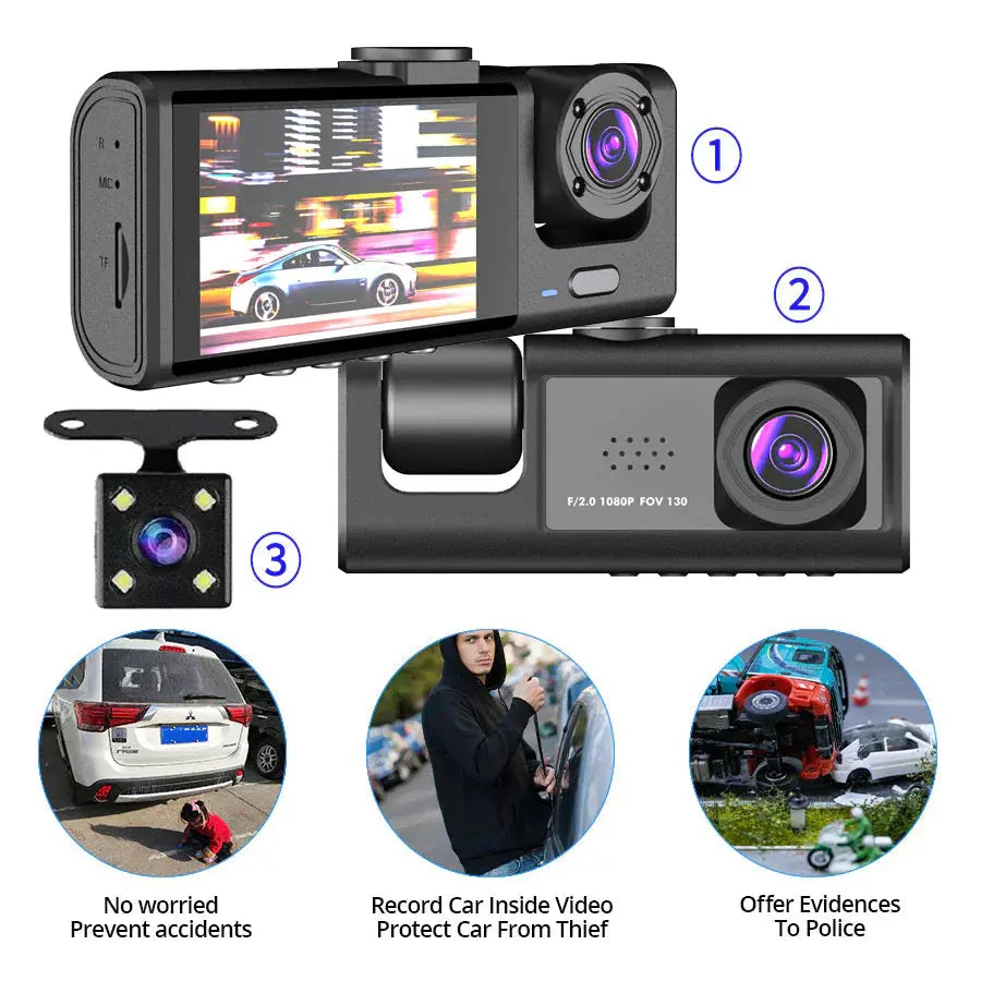 Premium Dual Lens HD 1080P Dash Cam for Comprehensive Coverage
